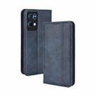 For OPPO Reno7 Pro 5G Magnetic Buckle Retro Texture Leather Phone Case(Blue) - 1