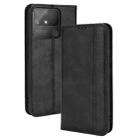 For OPPO Realme Narzo 50A Magnetic Buckle Retro Texture Leather Phone Case(Black) - 1