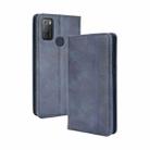 For TCL 20Y Magnetic Buckle Retro Texture Leather Phone Case(Blue) - 1