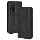 For TCL 205 Magnetic Buckle Retro Texture Leather Phone Case(Black) - 1