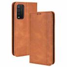 For TCL 205 Magnetic Buckle Retro Texture Leather Phone Case(Brown) - 1