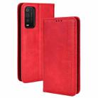 For TCL 205 Magnetic Buckle Retro Texture Leather Phone Case(Red) - 1