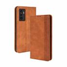 For vivo S10e / V23e 4G / 5G Magnetic Buckle Retro Texture Leather Phone Case(Brown) - 1