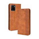 For vivo Y15s 2021 / Y15a Magnetic Buckle Retro Texture Leather Phone Case(Brown) - 1
