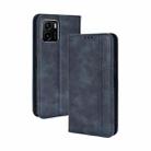 For vivo Y15s 2021 / Y15a Magnetic Buckle Retro Texture Leather Phone Case(Blue) - 1