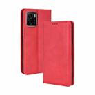 For vivo Y15s 2021 / Y15a Magnetic Buckle Retro Texture Leather Phone Case(Red) - 1