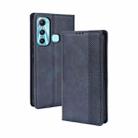 For Infinix Hot 11 Magnetic Buckle Retro Texture Leather Phone Case(Blue) - 1