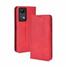 For Infinix Note 11 Pro Magnetic Buckle Retro Texture Leather Phone Case(Red) - 1