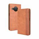 For Nokia X100 / X10 / X20 Magnetic Buckle Retro Texture Leather Phone Case(Brown) - 1