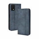 For Umidigi A11s Magnetic Buckle Retro Texture Leather Phone Case(Blue) - 1