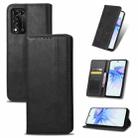 For ZTE Libero 5G II Magnetic Buckle Retro Texture Leather Phone Case(Black) - 1