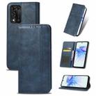 For ZTE Libero 5G II Magnetic Buckle Retro Texture Leather Phone Case(Blue) - 1