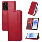 For ZTE Libero 5G II Magnetic Buckle Retro Texture Leather Phone Case(Red) - 1