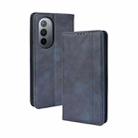 For Motorola Moto Edge X30 Magnetic Buckle Retro Crazy Horse Leather Phone Case(Blue) - 1