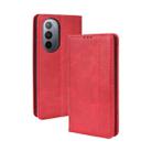 For Motorola Moto Edge X30 Magnetic Buckle Retro Crazy Horse Leather Phone Case(Red) - 1