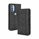 For Motorola Moto G41 / G31 Magnetic Buckle Retro Crazy Horse Leather Phone Case(Black) - 1