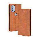 For Motorola Moto G41 / G31 Magnetic Buckle Retro Crazy Horse Leather Phone Case(Brown) - 1