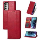 For Motorola Moto G51 5G Magnetic Buckle Retro Crazy Horse Leather Phone Case(Red) - 1