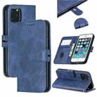 For iPhone 11 Pro Stitching Style 2-Color Cow Texture Horizontal Flip PU Leather Case with Holder & Card Slot & Lanyard(Blue) - 1