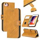 For iPhone 6 & 6s &  7 & 8 Stitching Style 2-Color Cow Texture Horizontal Flip PU Leather Case with Holder & Card Slot & Lanyard(Yellow) - 1