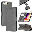 For iPhone 6 Plus & 6s Plus Stitching Style 2-Color Cow Texture Horizontal Flip PU Leather Case with Holder & Card Slot & Lanyard(Gray) - 1