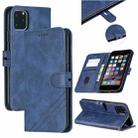 For iPhone 11 Pro Max Stitching Style 2-Color Cow Texture Horizontal Flip PU Leather Case with Holder & Card Slot & Lanyard(Blue) - 1