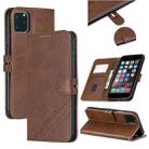 For iPhone 11 Pro Max Stitching Style 2-Color Cow Texture Horizontal Flip PU Leather Case with Holder & Card Slot & Lanyard(Brown) - 1