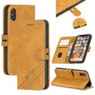 For iPhone X & XS Stitching Style 2-Color Cow Texture Horizontal Flip PU Leather Case with Holder & Card Slot & Lanyard(Yellow) - 1