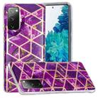 For Samsung Galaxy A03s 166mm EU Version Electroplating TPU Protective Phone Case(Purple Rhombus) - 1