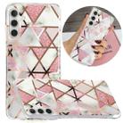 For Samsung Galaxy A13 Electroplating TPU Protective Phone Case(Pink White Rhombus) - 1