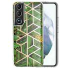 For Samsung Galaxy S22+ 5G Electroplating TPU Protective Phone Case(Green Rhombus) - 1