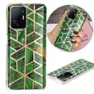 For Xiaomi 11T / 11T Pro Electroplating TPU Protective Phone Case(Green Rhombus) - 1