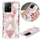 For Xiaomi 11T / 11T Pro Electroplating TPU Protective Phone Case(Pink White Rhombus) - 1