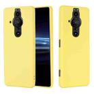 For Sony Xperia Pro-I Pure Color Liquid Silicone Phone Case(Yellow) - 1