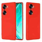 For Honor 60 Pure Color Liquid Silicone Phone Case(Red) - 1