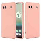 For Google Pixel 6a Pure Color Liquid Silicone Phone Case(Pink) - 1