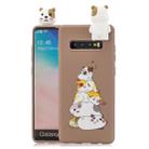 For Galaxy S10 Cartoon Shockproof TPU Protective Case with Holder(Hamsters) - 1