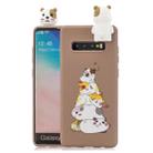 For Galaxy S10 Plus Cartoon Shockproof TPU Protective Case with Holder(Hamsters) - 1