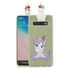 For Galaxy S10 Plus Cartoon Shockproof TPU Protective Case with Holder(Unicorn) - 1