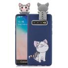 For Galaxy S10 Plus Cartoon Shockproof TPU Protective Case with Holder(Cat) - 1