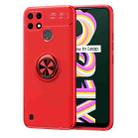 For OPPO Realme C21Y Metal Ring Holder TPU Phone Case(Red) - 1