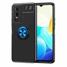 For vivo Y76s Metal Ring Holder TPU Phone Case(Black Blue) - 1