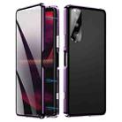 For Sony Xperia 5 III HD Magnetic Metal Tempered Glass Phone Case (Purple) - 1