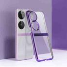 For Huawei P50 Pocket Electroplated Transparent Phone Case(Purple) - 1