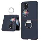 For Huawei P50 Pocket Ring Holder Transparent PC Phone Case(Navy Blue) - 1