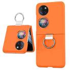 For Huawei P50 Pocket Ring Holder Transparent PC Phone Case(Orange) - 1