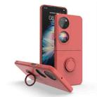 For Huawei P50 Pocket Ring Holder PC Phone Case(Hawthorn Red) - 1