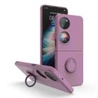 For Huawei P50 Pocket Ring Holder PC Phone Case(Purple) - 1