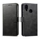 For Huawei P20 Lite GUSSIM Business Style Horizontal Flip Leather Case with Holder & Card Slots & Wallet(Black) - 1