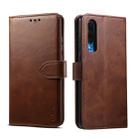 For Huawei P30 GUSSIM Business Style Horizontal Flip Leather Case with Holder & Card Slots & Wallet(Brown) - 1